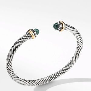 Cable Classic Bracelet with Malachite, 14K Gold